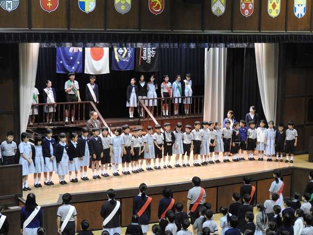 朝会 5月誕生会 運動会全体練習3回目