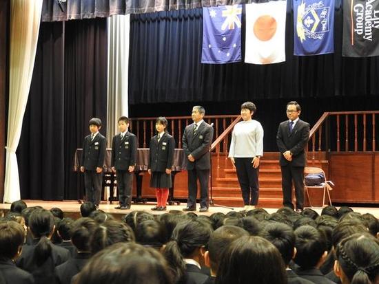 1年生登校初日・バスリーダー任命式